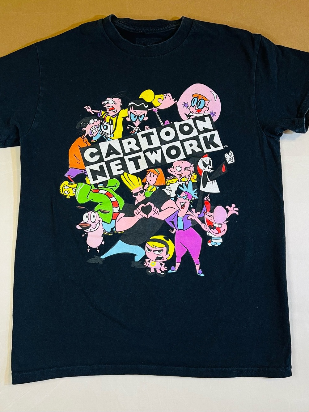 Cartoon Network Black Tee Multi-coloured Classic Characters 90's VTG